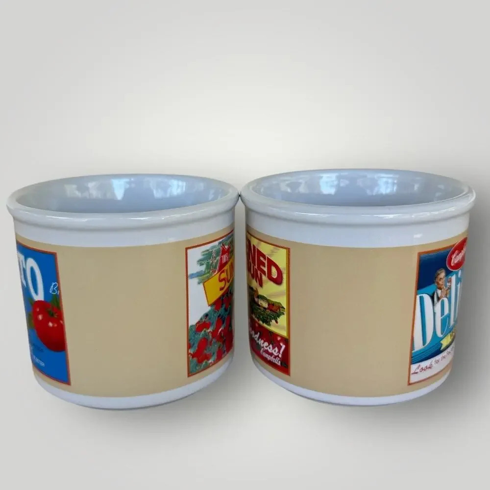 Campbell's Vintage Soup Mugs 2005 Set of 2 Collectible Houston Harvest 16 oz - Picture 5 of 10